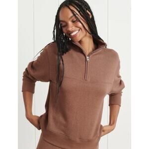 Jenni Kayne Brown Quarter Zip Sweatshirt size XL
